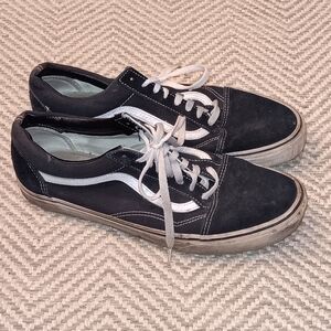 VANS Old Skool Black White Suede Leather Shoes VN000D3HY28 Mens SZ 11